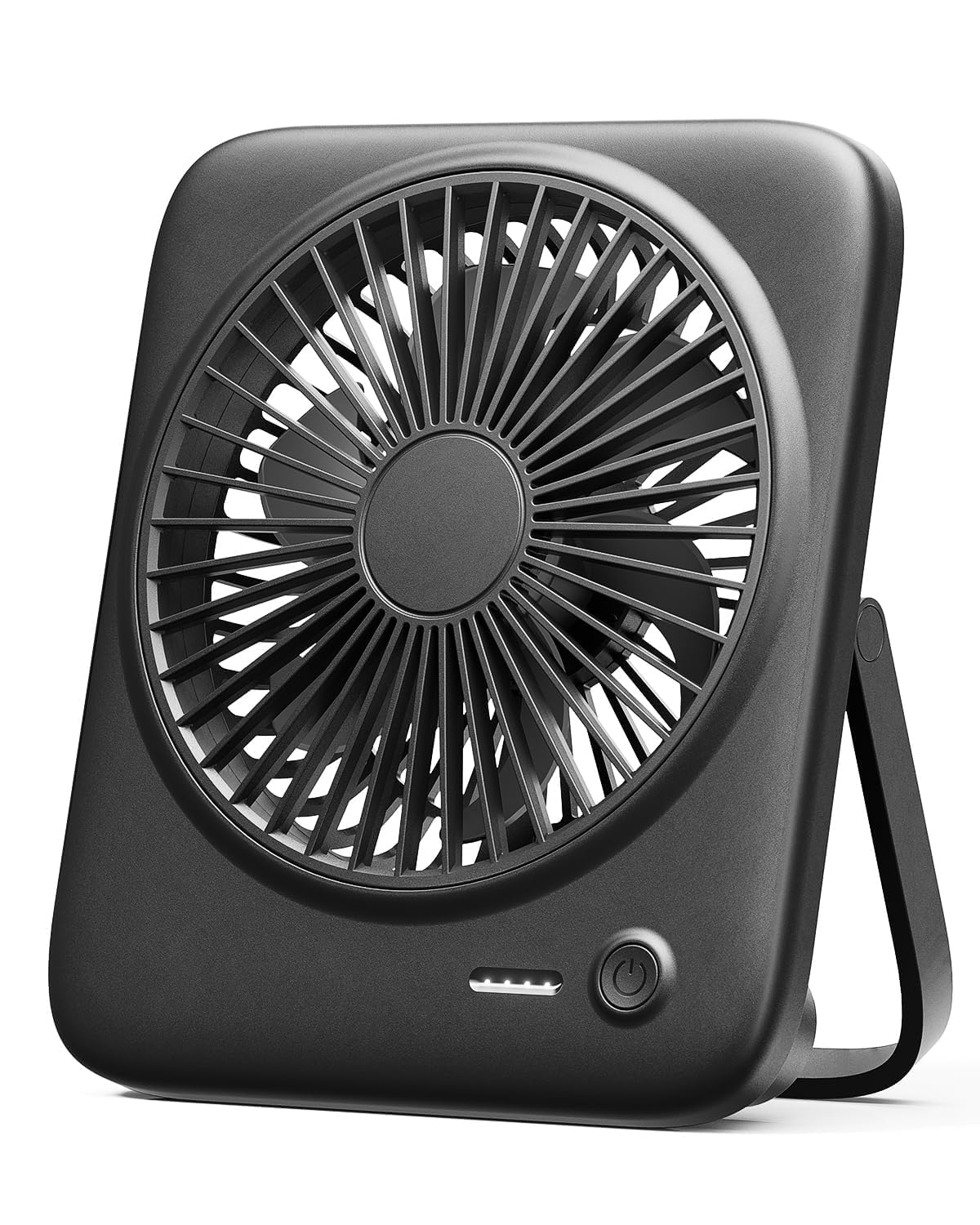 Otlonpe Portable Desk Fan for Travelers Sleeping in Bedroom Office Home Black 4000mAh USB Rechargeable 6.5 Inch Cordless