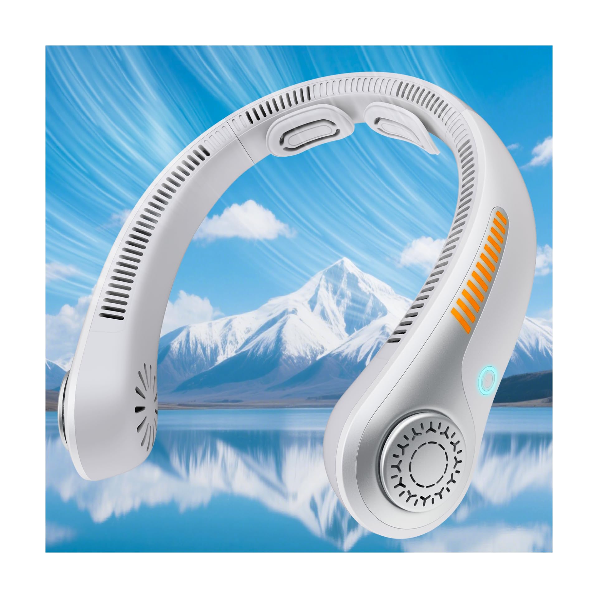 Portable Neck Fan - Bladeless Wearable Personal Cooler for Men & Women, Sports and Gardening - 5 Speeds, Rechargeable US